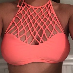 Hollister neon pink swimsuit top